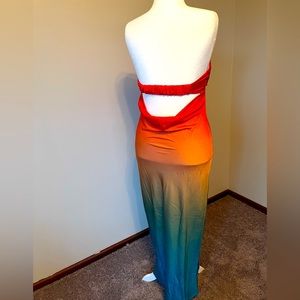 Hello Molly “Melting with Love” satin maxi dress multi, size XL